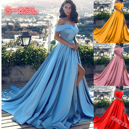 Women  Elegant Party Dresses For Female Long Prom Formal Gowns Off the Shoulder Wedding Plus Size Vestido