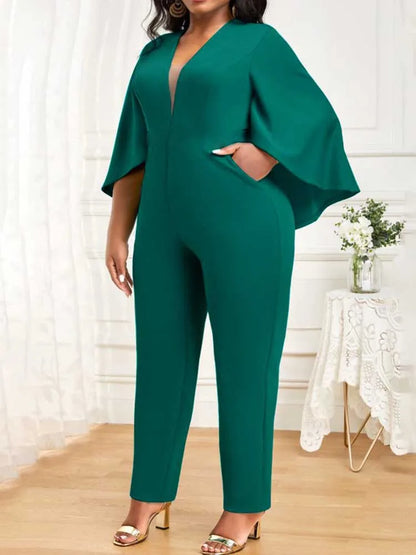 Jumpsuits for Women Autumn Batwing Sleeves Jumpsuit Ladies Elegant Office Formal Plus Size Sexy Jumpsuit Wholesale Dropshipping