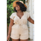 Plus Size V Neck Jumpsuit Sexy Women's Jumpsuit Sleeveless Summer Tight Casual Khaki V Neck Short Sleeve Linen Jumpsuit